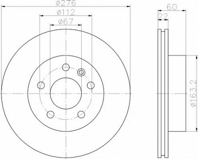 HELLA PAGID 8dd355104521 -  Тормозной диск